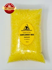 SUNFLOWER WAX ORGANIC VEGAN by H&B Oils Center PURE PASTILLES BEADS 16 OZ, 1 LB