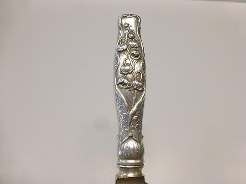 Lily Of The Valley DINNER KNIFE Blunt Whiting Sterling Silver Art Nouveau Flower - Picture 2 of 3