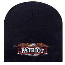 Embroidered Patritotic American Eagle USA US Patriot Beanie Cap Stocking Hat