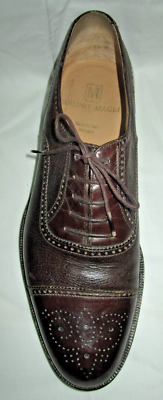 Bruno Magli Sz 8 brown leather lace up Italian Oxford shoes Bruno Magli brown leather oxford brogue cap toe lace up  main image 3