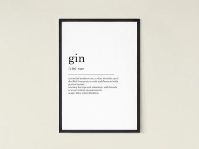 Gin Definition Aufdruck,Wandkunst Muster,Liebhaber Geschenke,Geburtstag
