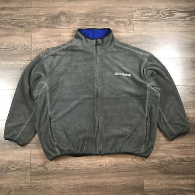 Chaps Ralph Lauren Men's Vintage Full Zip Heavyweight Grey Fleece
