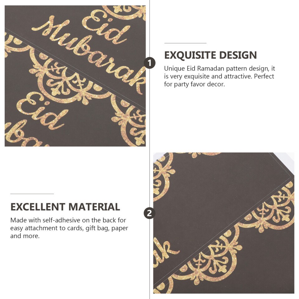 15 Sheets DIY Sealing Stickers Islamic Muslim Party Eid Mubarak