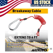 LCGP Trailer Breakaway Cable 6' Coiled Safety Cables For RV