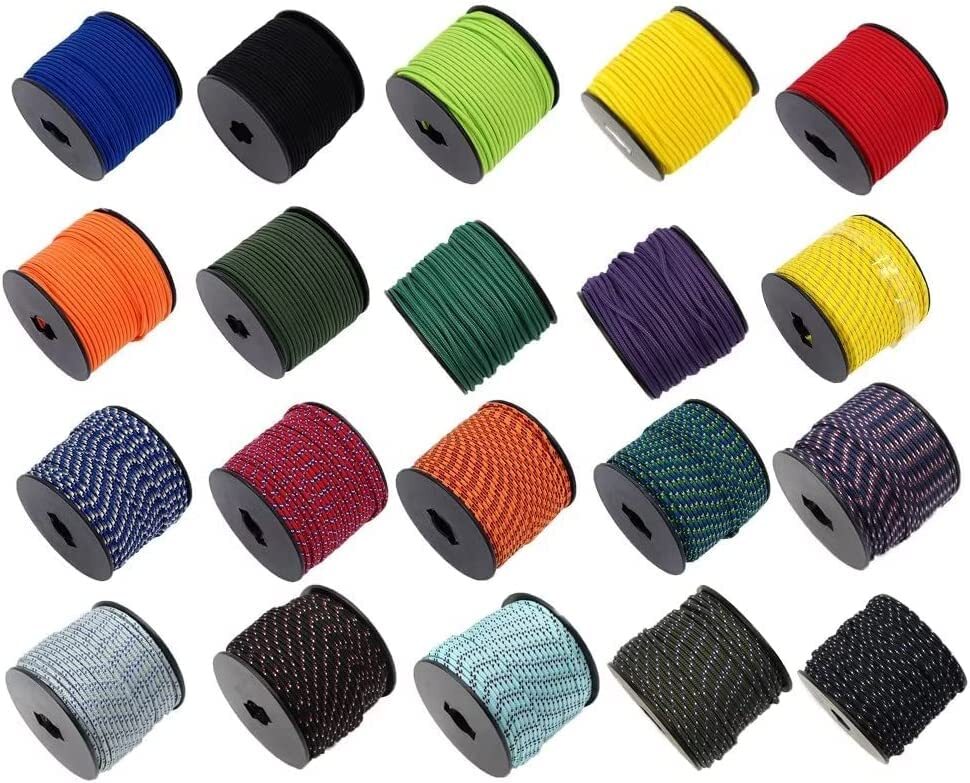 18in(3mm) 164ft Nylon Rope Solid Braided Cord 5 Stands Paracord Thin