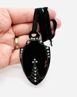 Art Deco Celluloid Rhinestone Necklace Original Ribbon Antique Vintage Jewelry