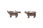Sterling Silver 925 Highland Cow English Birmingham Cufflinks