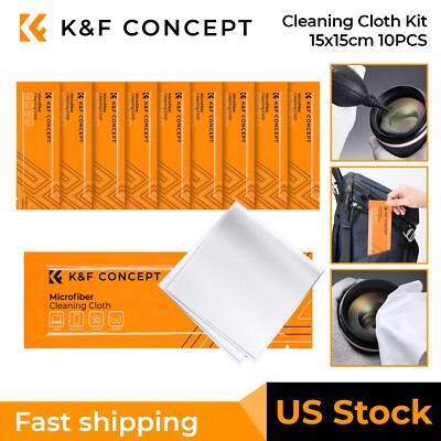 K&F Concept 10pcs Microfiber Cleaning Cloths for Camera Lens DSLR Glasses  Screen