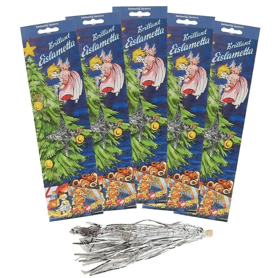 Lametta Silber Alu Stanniol Eislametta Brillant Glanz Deko Weihnachten Vintage