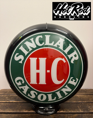 #ad #ad SINCLAIR H C GASOLINE Reproduction 13.5quot; Gas Pump Globe Black Body $175.00