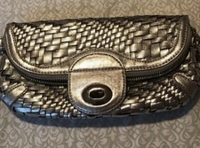 Bebe Sliver Clutch W/Keychain