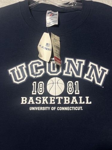New UCONN T-SHIRT LARGE UNIVERSITY OF CONNECTICUT HUSKIES NCAA BASKETBALL Large.