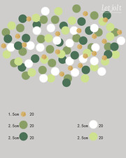 Green Confetti Glitter Paper Golden Circle Dots for Party Wedding Decor 100 Pcs