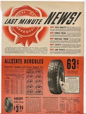 1939 Sears Catalog Ad 4 Pages ALLSTATE HERCULES COMPANION 4 6 PLY BUS TRUCK