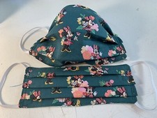 Minnie Mouse green background Adult Face Mask Reversible 100 Cotton