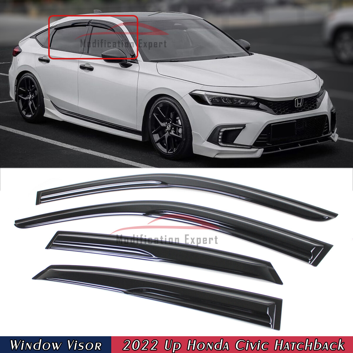 For 2022-2026 Honda Civic Hatchback FL2 FL5 Mugen Style Window