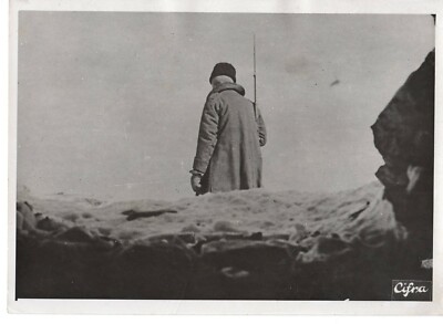 Original Pressefoto 2.WK eine italienische Wache in vorgeschobener Stellung an russischer Front