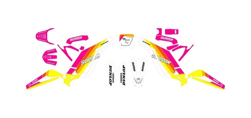 SUR RON LIGHT BEE X Lines Pink White Full Graphics Kit Decals Wrap Skin Set - Picture 2 of 2