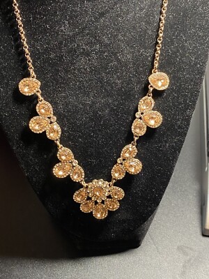 charming charlie  Rose Gold  Rhinestone necklace