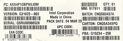 Intel AXX4P1GBPWLIOM Quad Port I350-AE4 GbE I/O Module NEW BROWN BOX