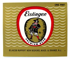 Jacob Ruppert ESSLINGER PREMIUM BEER label PA 16oz