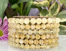 Wholesale Lot 6 Pcs Citrine 6mm 7.5” Crystal Healing Stretch Bracelet