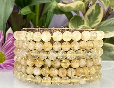 Wholesale Lot Pcs Citrine 6mm Crystal Healing Stretch Bracelet