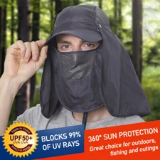 Summer Outdoor UV Protection Sun Hat Removable Men and Women Fishing Hat Cap