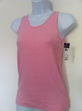 Ralph Lauren Girls Tank Top Pink Ribbed Sm Navy Blue Logo Size L 12-14 NWT