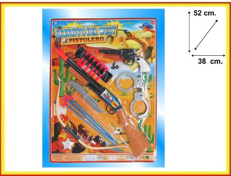 Sheriff Del Oeste Pistolero Rifle Esposas Juego Juguete Niños SAR