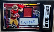 DEEBO SAMUEL 2019 PANINI SPECTRA ASPIRING 2COLOR PATCH AUTO 10 SGC 8.5 RPA APA-9