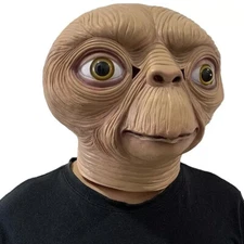ET Alien Mask Latex Costume Fancy Dress Outfit Party Cosplay Unisex Realistic