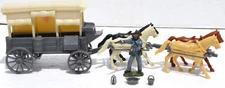 Classic Toy Soldiers Civil War Ambulance Wagon with Four (4) Horses and One Open