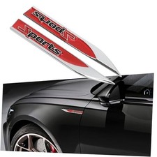 2Pcs 3D Metal Sports Logo Emblem Badge for Car Side Fender Emblem Sport Red