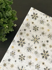 RUSTIC SNOWFLAKES Design Tissue Paper Sheets Choose Size & Package Amount