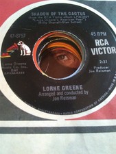 Lorne Greene, Shadow of The Cactus ~ 1965 RCA Victor 45 +sleeve