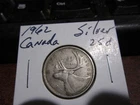 Canada 1962 - 25 Cent Quarter Canadian Coin - 80% Silver