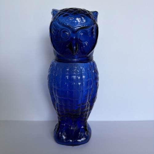 Large MCM Glass Owl Decanter, Colbalt Blue, 10.5", Stunning, Rare - Picture 2 of 14