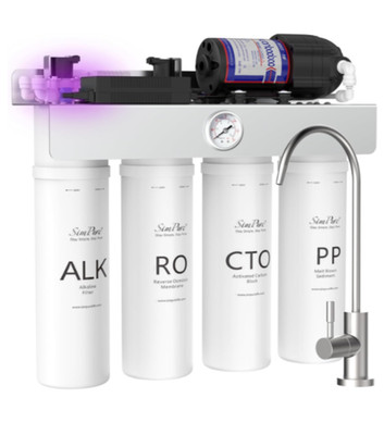SimPure T1-400ALK Tankless Reverse Osmosis System 400 GPD Alkaline UV Open Box