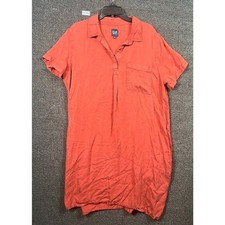 GAP 100% Lyocell Sport Dress Womens Size XL Terracotta Collared Relaxed Fit 