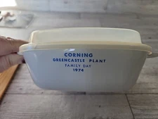 Vintage Corning Ware GREENCASTLE PLANT FAMILY DAY 1974 P 41 & Plastic Lid USA
