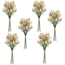 18 PCS Small Daisy Flowers Artificial Wildflowers Chamomile Pink Silk