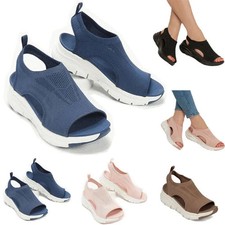 Womens Summer Shoes Casual Orthopedic Wedge Sandals Slingback Walking Flat Shoes