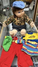 Vintage 1985 Playskool My Buddy Doll 22 Brown Hair Blue Eyes Hat Army Soldier