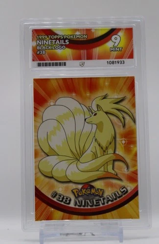 1999, Ninetails, #38, Topps Pokemon, Black Logo, ACE 9