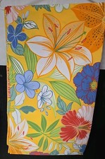 Floral Tablecloth 50x70 Inches Bound Edge Yellow Background Good Quality Spring