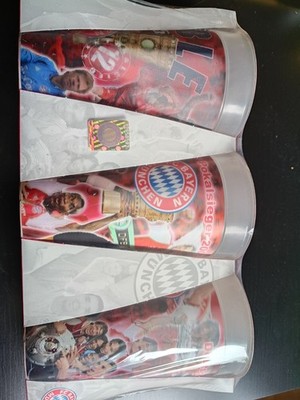 FC Bayern München Getränkebecher 3D Double 2005 Motion Cup 3er SetNeu,Lizenz,RAR