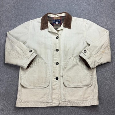 Lands End Jacke Damen Medium Grau Jagd Canvas Barn Chore Cord Damen*