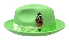 Men's Fedora Dress Hat Mint Green UN-119 Sizes S, M, L, XL 100 Wool Crushable