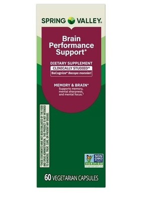 Spring Valley Brain Performance Memory Support Vegetarian Capsules 60 Count